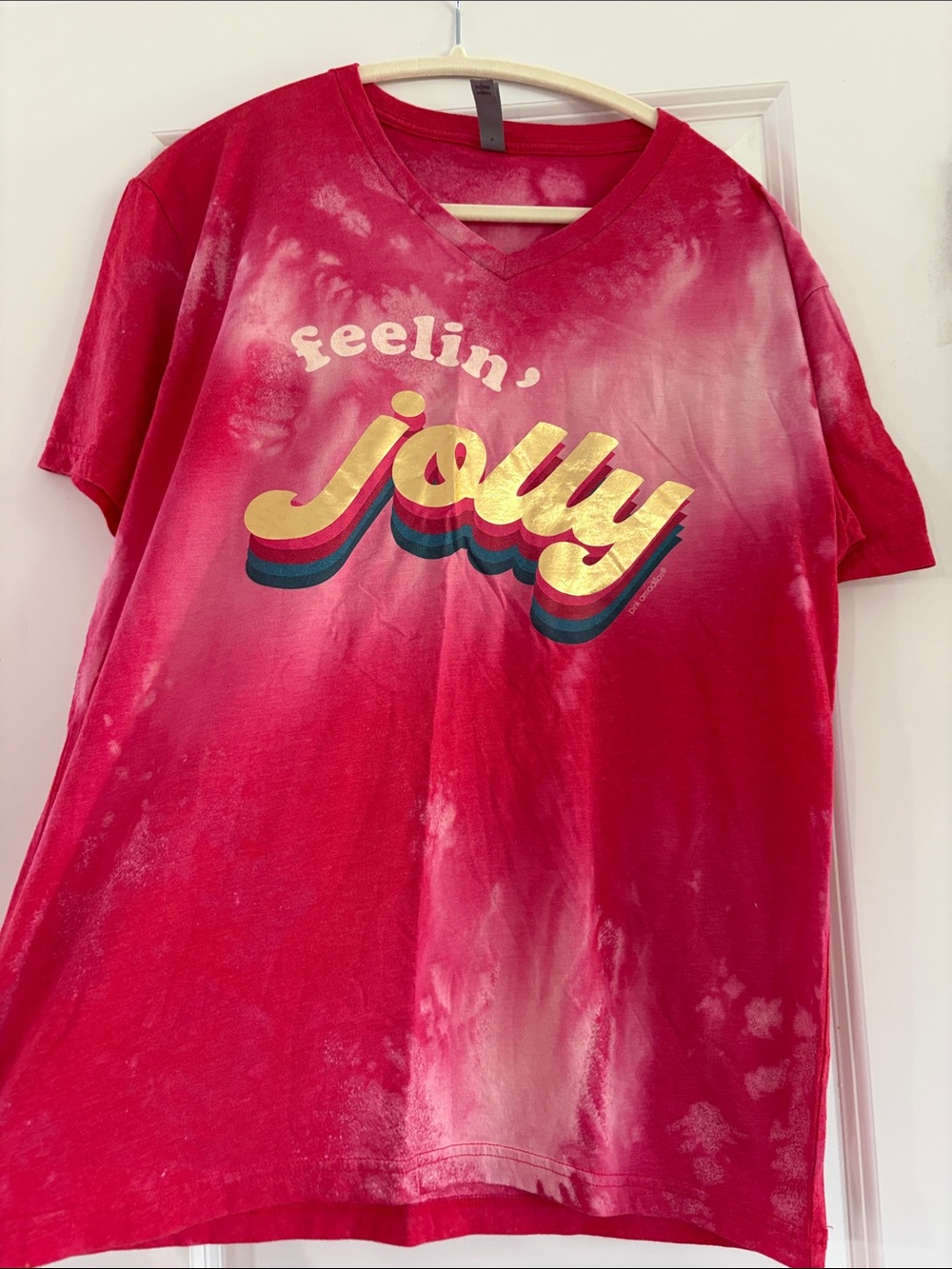 Feelin' Jolly' Red Tie-Dye Graphic Tee